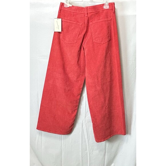 High Rise Sailor Wide Leg Womens Size 8 Corduroy Red Pants NWT - Picture 12 of 13
